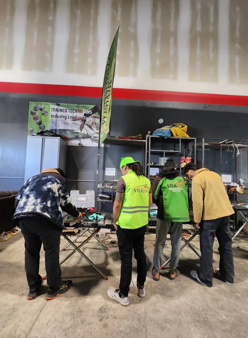 All hands on deck at the Stealth garage